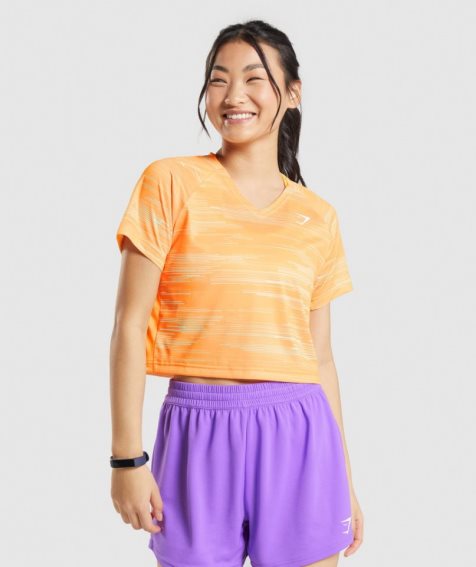 Women's Gymshark Sport Midi T-Shirts Orange | CA 0D13N5